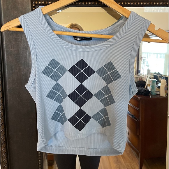 ribbed plaid tank - Picture 1 of 2